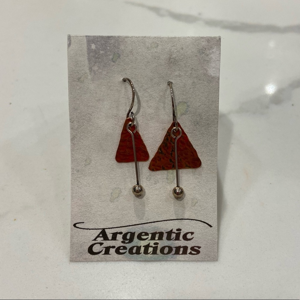 Handcrafted Copper Dangly Earrings